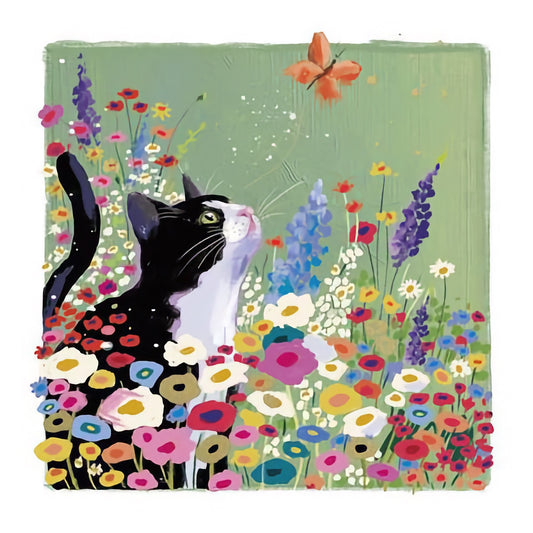 Cat Among Flowers
